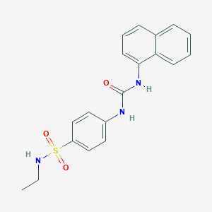 molecular formula C19H19N3O3S B446190 N~1~-ETHYL-4-{[(1-NAPHTHYLAMINO)CARBONYL]AMINO}-1-BENZENESULFONAMIDE 