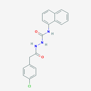 molecular formula C19H16ClN3O2 B446193 2-[(4-chlorophenyl)acetyl]-N-(1-naphthyl)hydrazinecarboxamide 