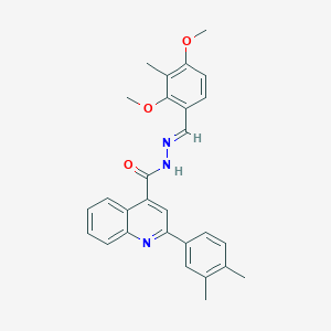 molecular formula C28H27N3O3 B446198 N'-(2,4-dimethoxy-3-methylbenzylidene)-2-(3,4-dimethylphenyl)-4-quinolinecarbohydrazide 