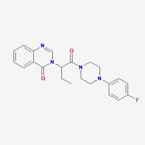 molecular formula C22H23FN4O2 B4461992 3-(1-{[4-(4-fluorophenyl)piperazino]carbonyl}propyl)-4(3H)-quinazolinone 