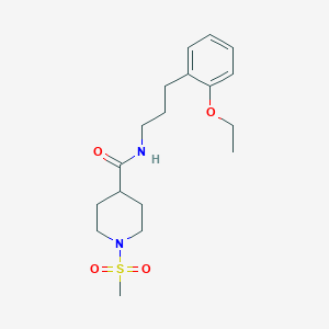 molecular formula C18H28N2O4S B4462040 N-[3-(2-ETHOXYPHENYL)PROPYL]-1-METHANESULFONYLPIPERIDINE-4-CARBOXAMIDE 