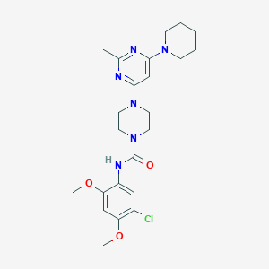 molecular formula C23H31ClN6O3 B4462106 N-(5-Chloro-2,4-dimethoxyphenyl)-4-[2-methyl-6-(piperidin-1-YL)pyrimidin-4-YL]piperazine-1-carboxamide 