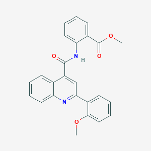 molecular formula C25H20N2O4 B446223 METHYL 2-({[2-(2-METHOXYPHENYL)-4-QUINOLYL]CARBONYL}AMINO)BENZOATE 