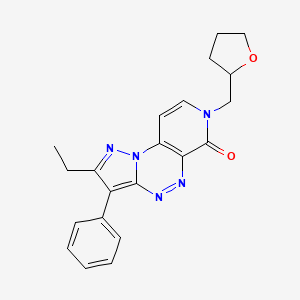molecular formula C21H21N5O2 B4462233 2-ethyl-3-phenyl-7-(tetrahydrofuran-2-ylmethyl)pyrazolo[5,1-c]pyrido[4,3-e][1,2,4]triazin-6(7H)-one 