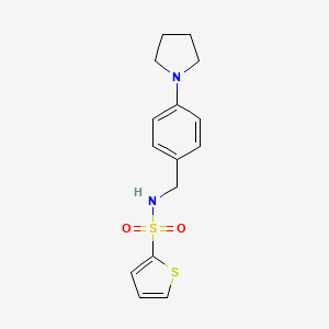 molecular formula C15H18N2O2S2 B4462246 N-{[4-(PYRROLIDIN-1-YL)PHENYL]METHYL}THIOPHENE-2-SULFONAMIDE 