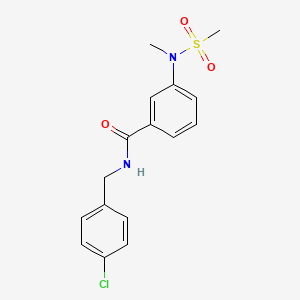 molecular formula C16H17ClN2O3S B4462269 N-[(4-CHLOROPHENYL)METHYL]-3-(N-METHYLMETHANESULFONAMIDO)BENZAMIDE 