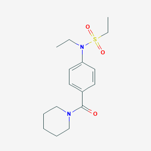 molecular formula C16H24N2O3S B4462288 N-ETHYL-N-[4-(PIPERIDINE-1-CARBONYL)PHENYL]ETHANE-1-SULFONAMIDE 