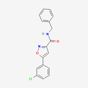 molecular formula C17H13ClN2O2 B4462309 N-benzyl-5-(3-chlorophenyl)-1,2-oxazole-3-carboxamide 