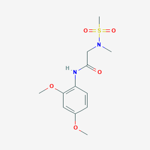 molecular formula C12H18N2O5S B4462315 N-(2,4-dimethoxyphenyl)-2-[methyl(methylsulfonyl)amino]acetamide 
