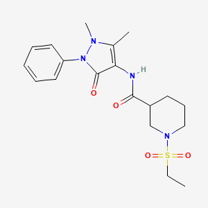 molecular formula C19H26N4O4S B4462354 N-(1,5-DIMETHYL-3-OXO-2-PHENYL-2,3-DIHYDRO-1H-PYRAZOL-4-YL)-1-(ETHANESULFONYL)PIPERIDINE-3-CARBOXAMIDE 