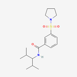 molecular formula C18H28N2O3S B4462385 N-(2,4-DIMETHYLPENTAN-3-YL)-3-(PYRROLIDINE-1-SULFONYL)BENZAMIDE 