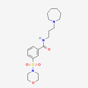 molecular formula C20H31N3O4S B4462467 N-[3-(AZEPAN-1-YL)PROPYL]-3-(MORPHOLINE-4-SULFONYL)BENZAMIDE 