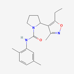 molecular formula C19H25N3O2 B4462475 N-(2,5-dimethylphenyl)-2-(5-ethyl-3-methyl-1,2-oxazol-4-yl)pyrrolidine-1-carboxamide 
