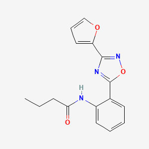 molecular formula C16H15N3O3 B4462502 N-[2-[3-(furan-2-yl)-1,2,4-oxadiazol-5-yl]phenyl]butanamide 