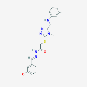 molecular formula C21H24N6O2S B446257 N'-(3-methoxybenzylidene)-2-{[4-methyl-5-(3-toluidinomethyl)-4H-1,2,4-triazol-3-yl]sulfanyl}acetohydrazide 
