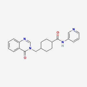 molecular formula C21H22N4O2 B4462612 TRANS-4-[(4-OXO-3(4H)-QUINAZOLINYL)METHYL]-N-3-PYRIDINYLCYCLOHEXANECARBOXAMIDE 