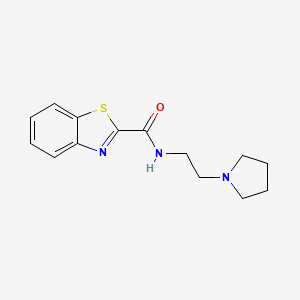 molecular formula C14H17N3OS B4462895 N-(2-pyrrolidin-1-ylethyl)-1,3-benzothiazole-2-carboxamide 