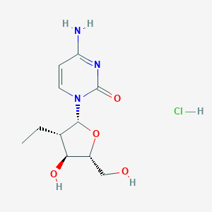 molecular formula C11H18ClN3O4 B044629 4-Amino-1-(2-deoxy-2-ethyl-beta-D-arabinofuranosyl)-2(1H)-pyrimidinone monohydrochloride CAS No. 119410-83-2