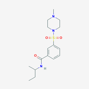 molecular formula C16H25N3O3S B4462926 N-(butan-2-yl)-3-[(4-methylpiperazin-1-yl)sulfonyl]benzamide 