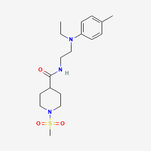 molecular formula C18H29N3O3S B4463012 N-{2-[ETHYL(4-METHYLPHENYL)AMINO]ETHYL}-1-METHANESULFONYLPIPERIDINE-4-CARBOXAMIDE 