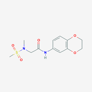 molecular formula C12H16N2O5S B4463064 N-(2,3-dihydro-1,4-benzodioxin-6-yl)-2-[methyl(methylsulfonyl)amino]acetamide 