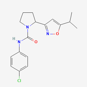 molecular formula C17H20ClN3O2 B4463169 N-(4-Chlorophenyl)-2-[5-(propan-2-YL)-1,2-oxazol-3-YL]pyrrolidine-1-carboxamide 