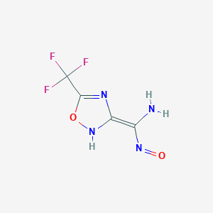 molecular formula C4H3F3N4O2 B044632 N-hydroxy-5-(trifluoromethyl)-1,2,4-oxadiazole-3-carboximidamide CAS No. 120493-20-1