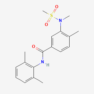 molecular formula C18H22N2O3S B4463201 N-(2,6-DIMETHYLPHENYL)-4-METHYL-3-(N-METHYLMETHANESULFONAMIDO)BENZAMIDE 