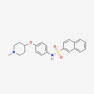 molecular formula C22H24N2O3S B4463270 N-{4-[(1-methylpiperidin-4-yl)oxy]phenyl}naphthalene-2-sulfonamide 