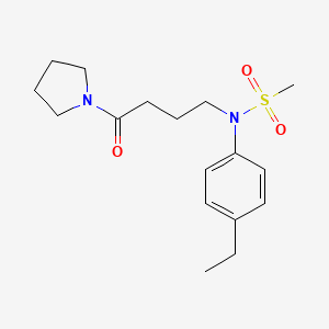 molecular formula C17H26N2O3S B4463298 N-(4-ethylphenyl)-N-[4-oxo-4-(pyrrolidin-1-yl)butyl]methanesulfonamide 