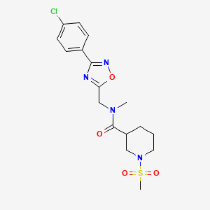 molecular formula C17H21ClN4O4S B4463354 N-{[3-(4-CHLOROPHENYL)-1,2,4-OXADIAZOL-5-YL]METHYL}-1-METHANESULFONYL-N-METHYLPIPERIDINE-3-CARBOXAMIDE 