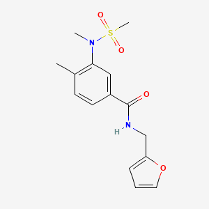 molecular formula C15H18N2O4S B4463502 N-[(FURAN-2-YL)METHYL]-4-METHYL-3-(N-METHYLMETHANESULFONAMIDO)BENZAMIDE 