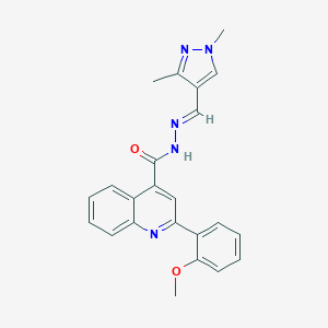 molecular formula C23H21N5O2 B446354 N'-[(E)-1-(1,3-DIMETHYL-1H-PYRAZOL-4-YL)METHYLIDENE]-2-(2-METHOXYPHENYL)-4-QUINOLINECARBOHYDRAZIDE 
