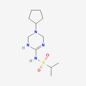molecular formula C11H22N4O2S B4463549 N-(5-cyclopentyl-1,4,5,6-tetrahydro-1,3,5-triazin-2-yl)propane-2-sulfonamide 
