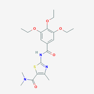 molecular formula C20H27N3O5S B446359 N,N,4-TRIMETHYL-2-(3,4,5-TRIETHOXYBENZAMIDO)-1,3-THIAZOLE-5-CARBOXAMIDE 
