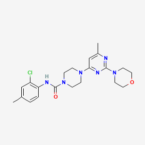molecular formula C21H27ClN6O2 B4463594 N-(2-Chloro-4-methylphenyl)-4-[6-methyl-2-(morpholin-4-YL)pyrimidin-4-YL]piperazine-1-carboxamide 
