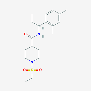 molecular formula C19H30N2O3S B4463612 N-[1-(2,4-DIMETHYLPHENYL)PROPYL]-1-(ETHANESULFONYL)PIPERIDINE-4-CARBOXAMIDE 