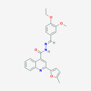 molecular formula C25H23N3O4 B446378 N'-(4-ethoxy-3-methoxybenzylidene)-2-(5-methyl-2-furyl)-4-quinolinecarbohydrazide 