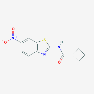 molecular formula C12H11N3O3S B446380 N-(6-nitro-1,3-benzothiazol-2-yl)cyclobutanecarboxamide 
