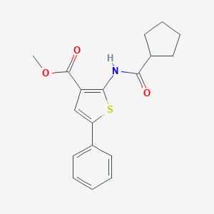 molecular formula C18H19NO3S B446381 METHYL 2-[(CYCLOPENTYLCARBONYL)AMINO]-5-PHENYL-3-THIOPHENECARBOXYLATE 