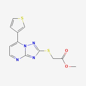 molecular formula C12H10N4O2S2 B4463958 METHYL 2-{[7-(THIOPHEN-3-YL)-[1,2,4]TRIAZOLO[1,5-A]PYRIMIDIN-2-YL]SULFANYL}ACETATE 