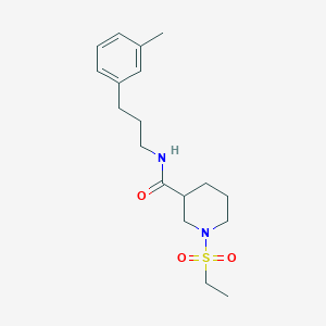 molecular formula C18H28N2O3S B4464046 1-(ETHANESULFONYL)-N-[3-(3-METHYLPHENYL)PROPYL]PIPERIDINE-3-CARBOXAMIDE 