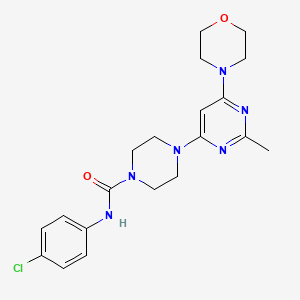 molecular formula C20H25ClN6O2 B4464217 N-(4-CHLOROPHENYL)-4-[2-METHYL-6-(MORPHOLIN-4-YL)PYRIMIDIN-4-YL]PIPERAZINE-1-CARBOXAMIDE 