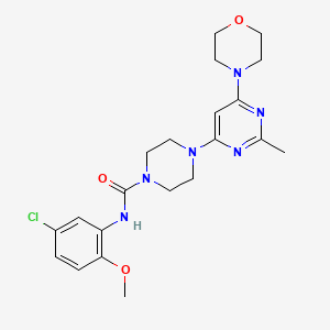 molecular formula C21H27ClN6O3 B4464245 N-(5-CHLORO-2-METHOXYPHENYL)-4-[2-METHYL-6-(MORPHOLIN-4-YL)PYRIMIDIN-4-YL]PIPERAZINE-1-CARBOXAMIDE 