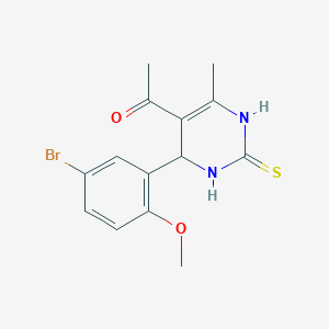 1-[4-(5-Bromo-2-methoxyphenyl)-6-methyl-2-thioxo-1,2,3,4-tetrahydropyrimidin-5-yl]ethanone