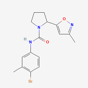molecular formula C16H18BrN3O2 B4464272 N-(4-bromo-3-methylphenyl)-2-(3-methyl-1,2-oxazol-5-yl)pyrrolidine-1-carboxamide 