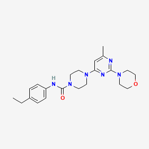 molecular formula C22H30N6O2 B4464276 N-(4-Ethylphenyl)-4-[6-methyl-2-(morpholin-4-YL)pyrimidin-4-YL]piperazine-1-carboxamide 