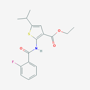 Ethyl 2-[(2-fluorobenzoyl)amino]-5-isopropyl-3-thiophenecarboxylate