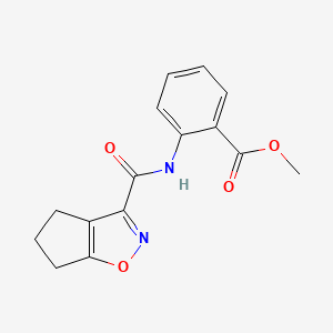 molecular formula C15H14N2O4 B4464286 methyl 2-[(5,6-dihydro-4H-cyclopenta[d]isoxazol-3-ylcarbonyl)amino]benzoate 