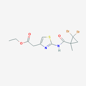 Ethyl (2-{[(2,2-dibromo-1-methylcyclopropyl)carbonyl]amino}-1,3-thiazol-4-yl)acetate